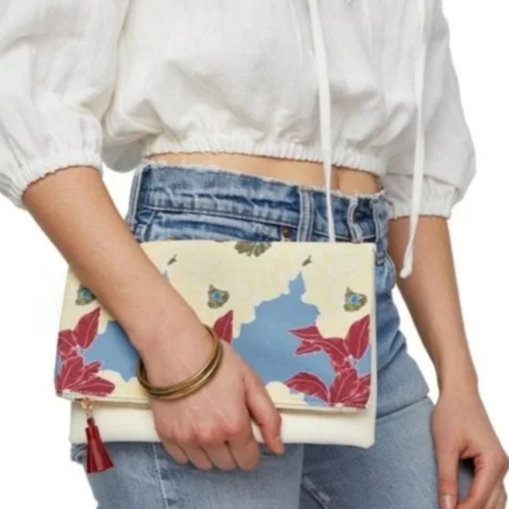 Rachel Pally Floral Clutch Zipper Pouch Purse